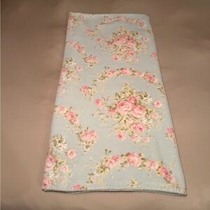 Laura Ashley Pale Mint Floral Reversible Fleece Throw Blanket